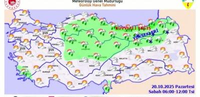 Meteoroloji 6 ile sarı kodlu uyarıda bulundu