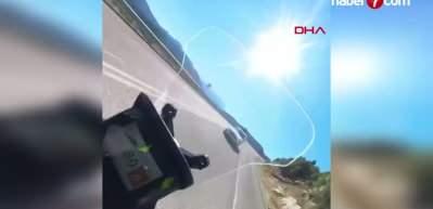 Motosiklet sürücüsünün öldüğü kaza, kask kamerasında