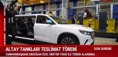 Başkan Erdoğan törene Togg'un limuzin modeli ile geldi!