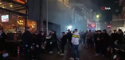 Beşiktaş ve Fenerbahçe taraftarları mahalleyi savaş alanına çevirdi