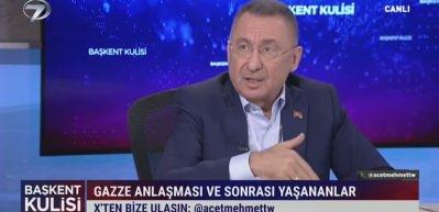 Gazze anlaşması ve sonrasında yaşanacakları Fuat Oktay canlı yayında açıkladı