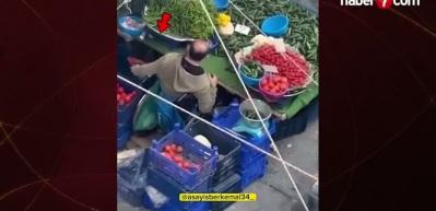 Pazarda skandal görüntüler! Müşteriye seçtiği yerine farklı ürün verdi