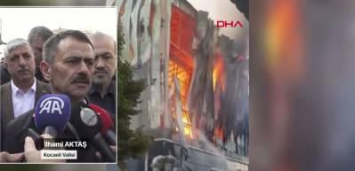Parfüm deposunda korkunç yangın sonrası Kocaeli Valisi İlhami Aktaş açıklamalarda bulundu