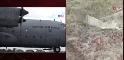 Gürcistan’da düşen askeri kargo uçağının ilk görüntüleri paylaşıldı