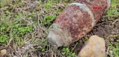 Mantar toplarken patlamamış top mermisi buldu: Bölge jandarma tarafından patlatılarak imha edildi