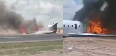 Afrika ülkesinde Bakan ve 20 kişilik ekibi taşıyan uçak pistten çıktı! 