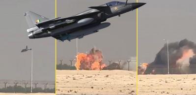 Bir Hint Tejas savaş jeti, Dubai Air Show'da yere çakıldı