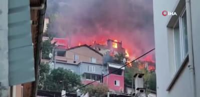 Bursa'da yangın 4 evi sardı