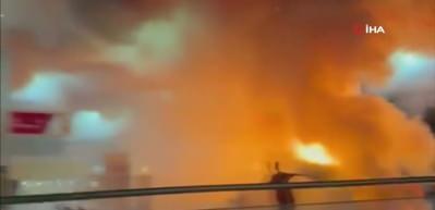 Çekmeköy'de facianın eşiğinden dönüldü! Benzinliğe dalan araç yangın çıkardı