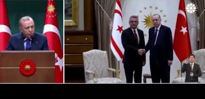 Cumhurbaşkanı Erdoğan: Kıbrıs meselesinin çözümü iki devletin bir arada var olmasından geçiyor