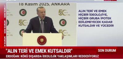 Cumhurbaşkanı Erdoğan HAK-İŞ'in 50.yıl programında konuştu 