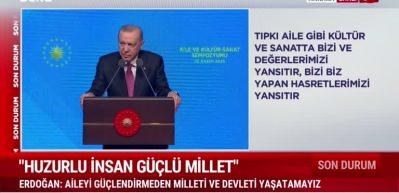 Cumhurbaşkanı Recep Tayyip Erdoğan nüfus artış hızıyla ilgili olarak "Şu an bir felaketi yaşıyoruz "dedi