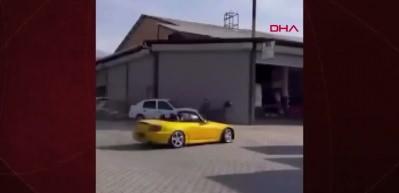 Muğla'da drift yapan sürücünün otomobili trafikten men adildi