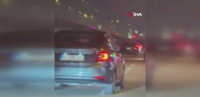 Trafik magandaları trafiği altüst etti! Makas attıkları anlar kamerada