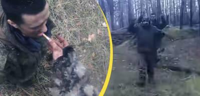 Ukrayna saflarındaki bir Amerikalının dört Rus askerini esir aldığı anlar