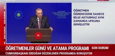 Cumhurbaşkanı Erdoğan Öğretmen atama töreninde konuştu