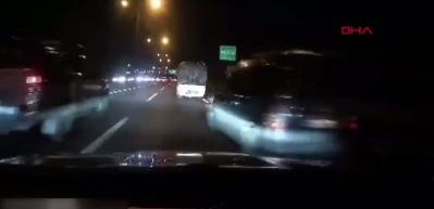 Beykoz'da makas atıp, kamyona takla attırdı: O anlar kamerada!