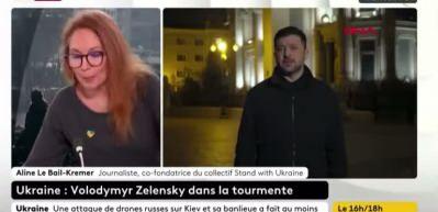 Fransız haber kanalında, Ukrayna Başkanı Zelenskiy ile canlı bağlantı sırasında bomba alarmı verildi