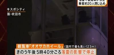 Japonya'da 123 metre yükseklikte korku dolu anlar