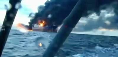  Karadeniz'deki geminin vurulma anı ortaya çıktı