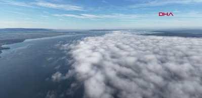 Çanakkale Boğazı'ndaki sis dronla görüntülendi