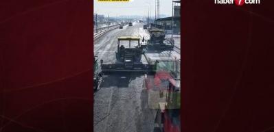 Konya Büyükşehir Aslım caddesinde yoğun asfaltlama çalışması yapıyor