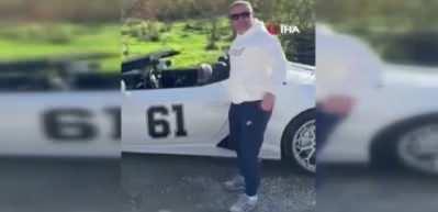 Lamborghini ile köye geldi, ninesi direksiyona geçti