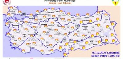 Meteoroloji yurt genelinde beklene hava durumunu paylaştı