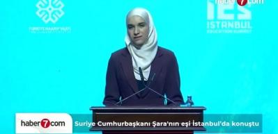 Suriye Cumhurbaşkanı Şara'nın eşi İstanbul Eğitim Zirvesi’nde konuştu