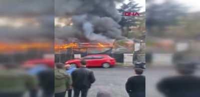 Sarıyer'de iş yerinde yangın