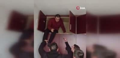 Suç makinesi saklandığı dolapta kıskıvrak yakalandı