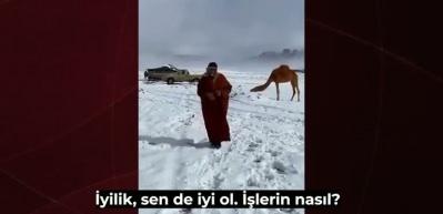 Beyaz rahmet Arabistan'a yağdı! İşte b&ouml;lge halkını şaşırtan kar yağışı