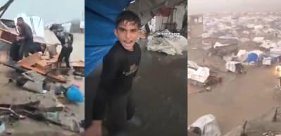 Gazze'de &ccedil;adırlar sular altında! K&uuml;&ccedil;&uuml;k &ccedil;ocuk &uuml;mmete seslendi: Parampar&ccedil;a olduk