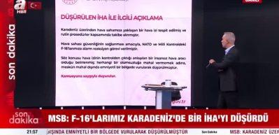 MSB: Hava sahamıza yaklaşan İHA vurularak d&uuml;ş&uuml;r&uuml;ld&uuml;