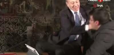 Muhabire tokat atan Muharrem Sarıkaya, Habert&uuml;rk&rsquo;ten g&ouml;nderildi