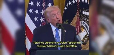 Trump: "Golan Tepeleri &uuml;zerindeki hakları İsrail'e verdim"