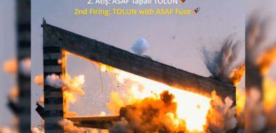 Betonu par&ccedil;alayan helikopteri imha edebilen TOLUN muhimmatı kullanımda