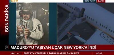 Maduro'yu taşıyan u&ccedil;ak New York'a indi