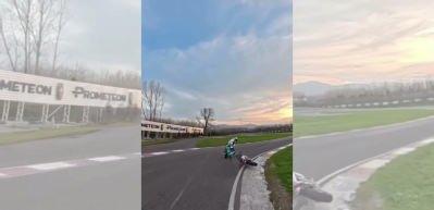 7 yaşındaki Zayn Sofuoğlu pistte kaza ge&ccedil;irdi! Korku dolu anlar