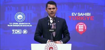 Bakan Kurum Antalya'daki konutlar i&ccedil;in teslim tarihini a&ccedil;ıkladı