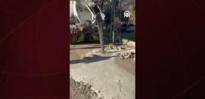 Kanalizasyon hattına beton d&ouml;ken firmanın faaliyetleri durduruldu