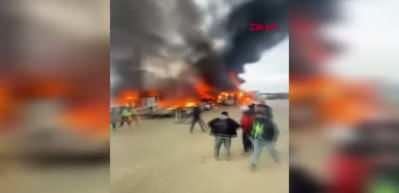 Arnavutk&ouml;y'de iş&ccedil;i konteynerinde yangın