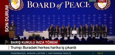 ABD Başkanı Donald Trump Davos'taki Barış Kurulu imza" t&ouml;reninde a&ccedil;ıklamalarda bulundu