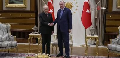 Cumhurbaşkanı Erdoğan MHP lideri Devlet Bah&ccedil;eli toplantısı başladı