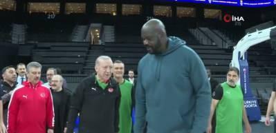 Cumhurbaşkanı Erdoğan, Shaquille O'Neal ile bir araya geldi