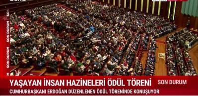 Cumhurbaşkanı Erdoğan "Yaşayan insan hazineleri" programında konuştu