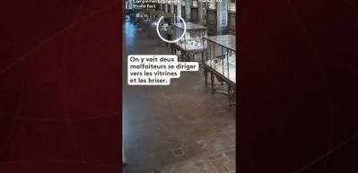 D&uuml;nyanın konuştuğu Fransa'daki Louvre soygununun yeni g&ouml;r&uuml;nt&uuml;leri ortaya &ccedil;ıktı