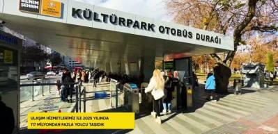 Konya B&uuml;y&uuml;kşehir Belediyesi, 2025'te 117 milyondan fazla yolcuya hizmet verdi