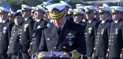 NATO g&ouml;revi i&ccedil;in yola &ccedil;ıkan Anadolu T&uuml;rk Deniz G&ouml;rev Kuvveti Fo&ccedil;a&rsquo;dan uğurlandı