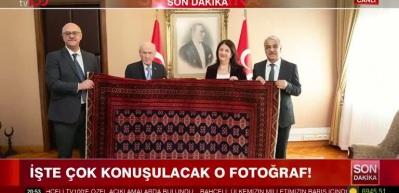 &Ouml;calan'ın Bah&ccedil;eli'ye hediye ettiği kilim ilk kez g&ouml;r&uuml;nt&uuml;lendi